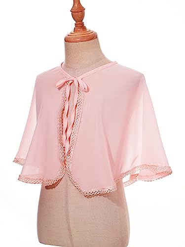 Girls Chiffon Sheer Lace-up Bolero Cardigan Shrugs Kids Summer Shawl Top First Communion Flower Girl Dress Cover Up4