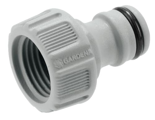 Gardena Hahnverbinder 21 mm (G 1/2 Zoll): Adapter für den Anschluss eines Wasserschlauchs, Anti-Splash-Technologie, frostsicher, Original Gardena System (18220-20)