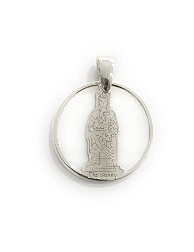 Médaille vierge de Leyre en argent sterling et nacre véritable éclatant