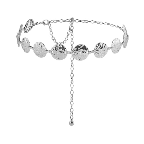 Women Girls Multilayer Metal Belly Waist Chain Butterfly Waistband Belts Body Chain for Dress Jeans Causal