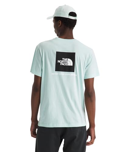 The North Face Mens Core Box NSE Short Sleeve Tee - Classic Logo Graphic Tee Soft Cotton Fabric Regular Fit Opal Frost Large