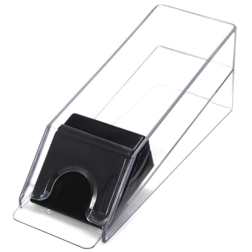 Playzaic 6 Deck Blackjack Dealer Shoe - Smooth Card Glide Weighted Roller and Casino Style Clear Acrylic Tabletop Design for Home Game Nights