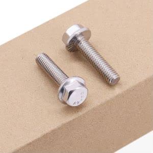 Image of M8-1.25 x 35mm (10 pcs) Flanged Hex Bolts, 304 Stainless Steel 18 /8, Large Washer Head Automotive Screws for Car Parts & Machinery Replacement
