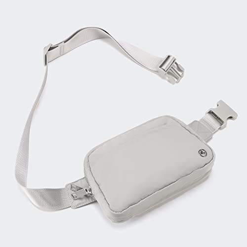 Image of Pander Everywhere Belt Bag for Women, 5 Zipper Pockets Nylon Crossbody Fanny Pack Purse (Seal Grey)