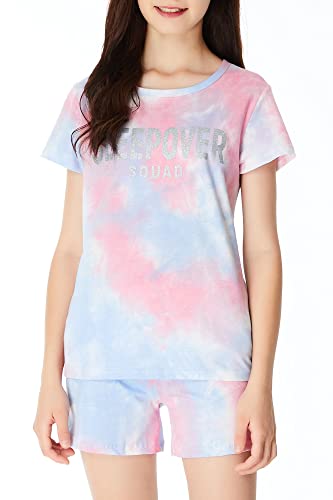 Girls Sleepover Matching Pajamas Summer Tie Dye Glitter Pjs Set Nighty Size 8 #TOP1