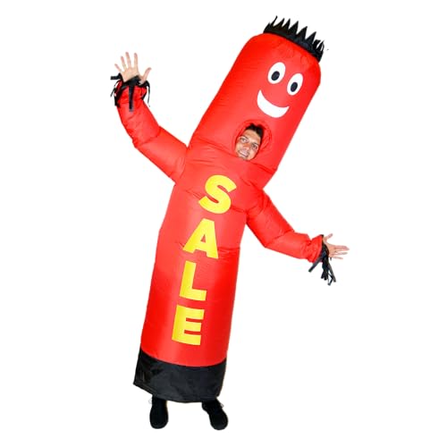 Image of LookOurWay Inflatable Tube Man Costume - Wacky Wavy Arm Guy Funny Inflatable Halloween Costume