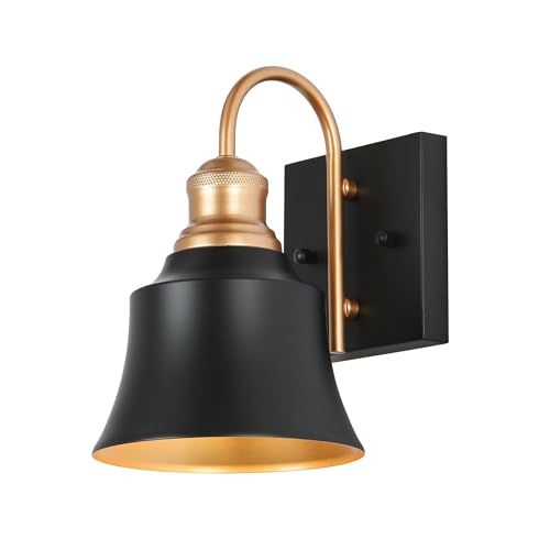 Image of KSANA Sconce Wall Lighting, Black and Gold Wall Mount Light Fixtures Modern Farmhouse Wall Sconces for Bedroom Living Room Hallway
