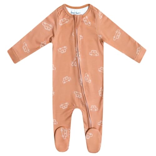 Image of Copper Pearl Zip-Up Footie Baby Pajamas - Soft Newborn Onesies for Boys & Girls, Tag-Free with Two-Way Zipper Baby Sleepers for Newborn - 24 Months, Cooper