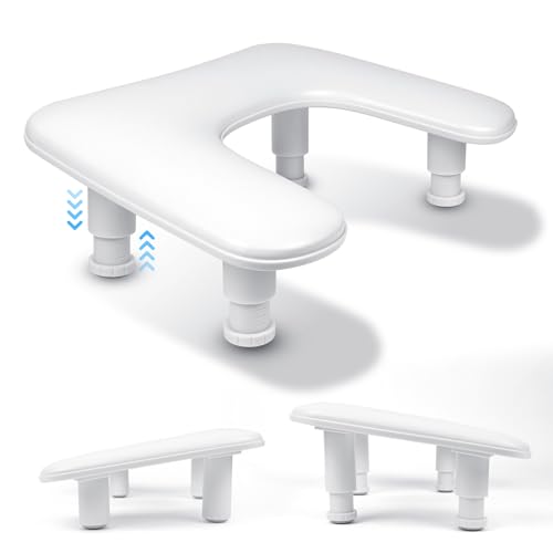 HOTUT - HOTUT Nail Arm Rest Hand Pillow, White Manicure Pillow Nail Cushion Nail Arm Rest, Adjustable Height Hand Rest for Nails, Non-Slip Soft Leather Nail Stand Nail Hand Rest for Nail Salon Technician