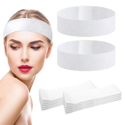 dinghaole 30 Pièces Bandeau De Spa Jetable, Bandeau Maquillage, Fournitures Esthéticiennes, Bandeaux de Bain Esthétique, Spa Headband, Pour Spa, Yoga,...