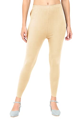 Image of POPOLO Women's Super Soft Ankle Length Cotton Lycra Solid Stretchable Legging