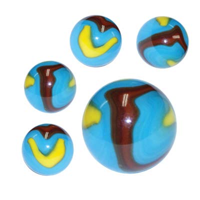 mesbilles - 4 Calots Billes Planète Terre - Bille en Verre 25 mm