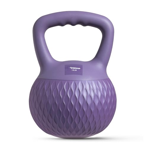 YIGUO Soft Kettlebell 15lb Kettlebells Cushioned Impact-Resistant Base and Anti-Slip Grip Strength Training Kettle Bell for Women and Men Home Workout (Purple)