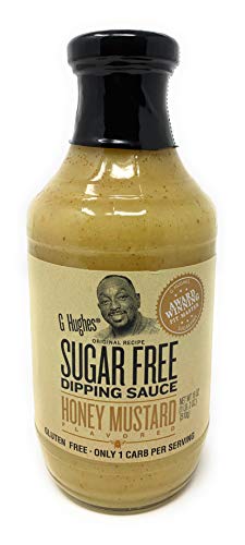 G Hughes Sugar Free Mustard Dipping Sauce Bottle, honey mustard, 18 Ounce