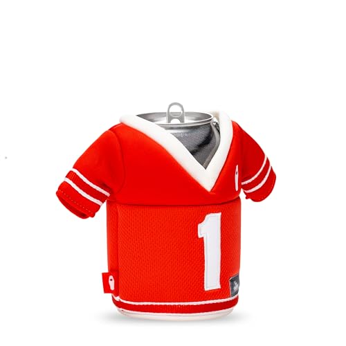 Puffin The Gridiron Jersey Insulated Can Cooler - Risky Red & Sandy White - image 2