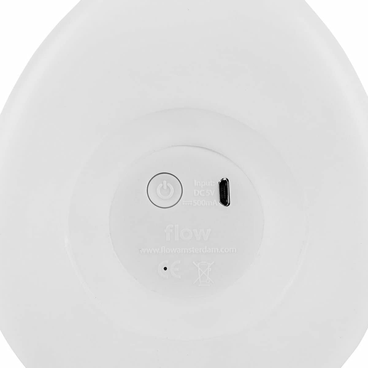 Нижний view of Flow Amsterdam Moby Whale Night Light showing power button and USB charging port