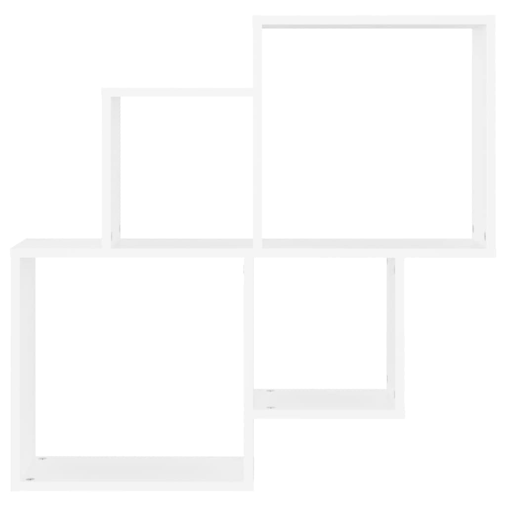 vidaXL Würfelregal Wandregal Hängeregal Cube Lounge CD Regal Dekoregal Bücherregal Schweberegal Wandboard Regalwürfel Weiß 80x15x78,5cm Holzwerkstoff
