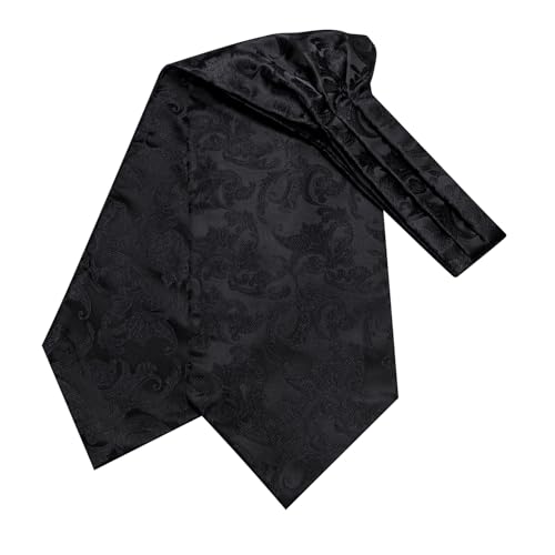 Dubulle Paisley Floral Cravat Ascot Tie for Men Self Tie Necktie and Pocket Square Cufflinks Set Wedding Business