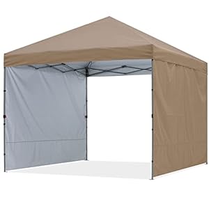 ABCCANOPY Pop-up vouwpaviljoen, 3 x 3 m, met twee zonnewanden, volledig waterdicht, inclusief roltas, 4 zandzakken, 4 poten, grijs frame