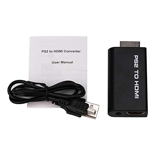Midong for PS2 to HDMI Converter Adapter Adaptor w/ 3.5mm Audio Output for HDTV or HDMI Monitor