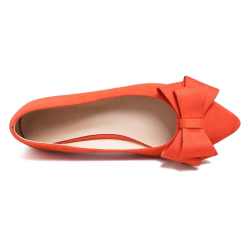 Image of WENJIAZHIZHI Square Toe Bow Ballet Slip-On | Classic Suede Finish,Chic Bow Detail,Effortless Everyday Style,Wedding Party Office,Plus Size Available