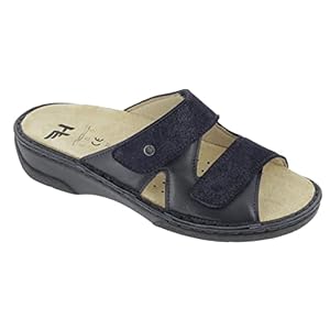 Hergos, Open schoen met dubbele klittenbandsluiting en zacht voetbed, Galaxy Blue