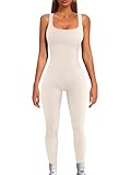 AUTOMET Women's One Piece Jumpsuits Yoga Ribbed Rompers Unitard Bodysuit Tank Tops Sleeveless Bodycon Workout Outfits