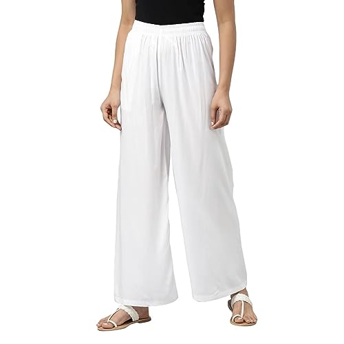 Image of Fancy Star Women Super-Combed Cotton and Rayon Solid Full Length Regular Palazzo