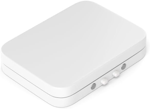 100 Pack – Mini Child Resistant Metal Tin Boxes with Hinged Silicone-Lined Lids – Recyclable, Air Resistant, Secure Storage Containers (White)