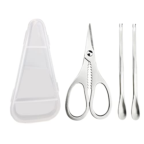 WDSOPK Juego De Herramientas para Mariscos, 3 Piezas, Herramientas Domésticas para Mariscos, Tijeras De Acero Inoxidable para Mariscos, Tenedor Y Pico para Mariscos, Herramienta