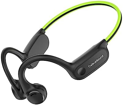 CelsusSound Bone Conduction Headphones with Noise-Canceling MIC, Bluetooth Waterproof Sport Headphones, Open Ear Stereo Headphones up to 10H Playtime, Wireless Headset for Running and Workout