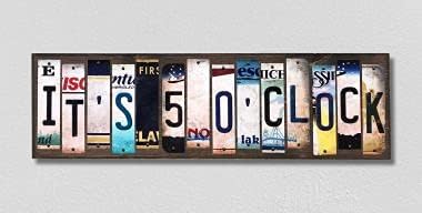 SMART BLONDE Its 5 Oclock License Plate Tag Strips Novelty Wood Signs WS-315