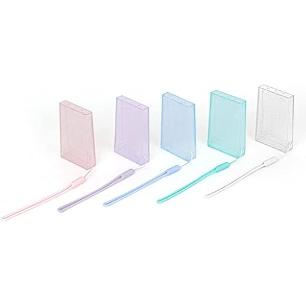 Cryfokt Mini Etui na Zdjęcia na 3-calowe Zdjęcia Materiał PC Pudełko do Przechowywania Kart Fotograficznych z liną rękę Idealny Prezent Urodziny i Boże Narodzenie Zielony przezroczysty brokat