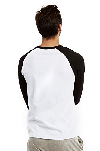 Men's Full Length Sleeve Raglan Cotton Baseball Tee Shirt4