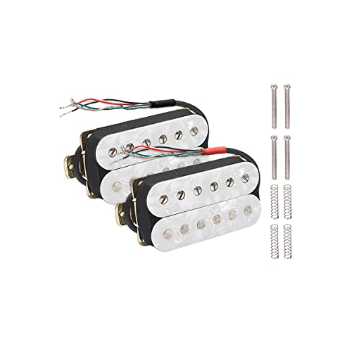 Rozilo Electric Guitar Humbucker Pickups Double Coil Guitar Bridge Pickups White Pearl 52Mm #TOP2
