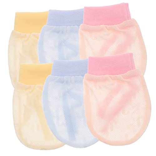 KESYOO 3pairs Newborn Mittens No Scratch Gloves for Months Soft Cotton Mittens Protection Newborn Hand for Boys and Girls