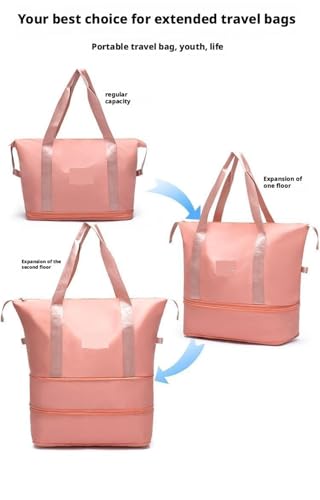 Foldable Travel Duffle Bag Gym Bag with Wet Pocket Carry On Weekender Bags Waterproof Overnight Travel Gym Yoga(Black)4