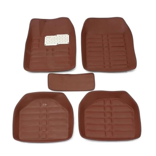 Tapis de voiture marron universel fini les sols sales moquette auto 5 pièces