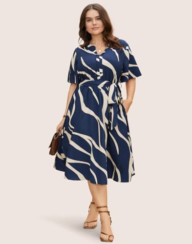 Image of JAIPURFAME One Piece Dress for Women, New American Print Rayon Midi Dress, Stylish, Modern Party Outfit, Perfect for Casual and Formal Occasions