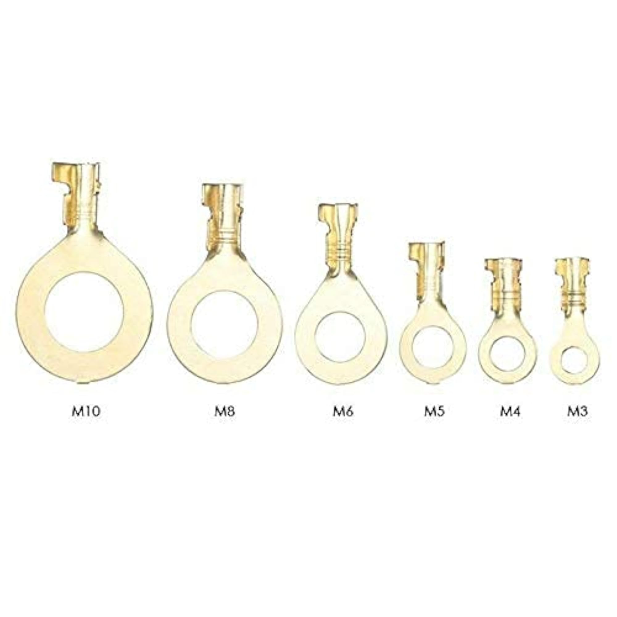 Imported Assorted 150Pcs Brass Ring Cable Lug Connector