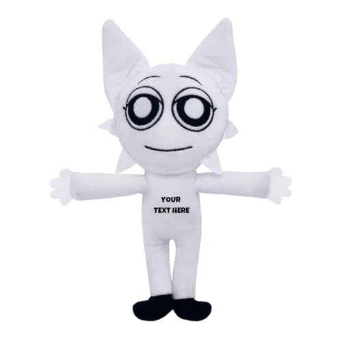 Image of Customized Text Standing White Sprunki Plush Toy
