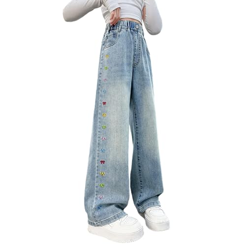 Pantalones vaqueros para niñas holgados que evitan roces con cintura elástica suave