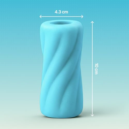 Image of NOOKY Master Ergonomic Stress Relief Massager, Waterproof Stretchable Ribbed Design, Super Soft Silicone, Blue Colour