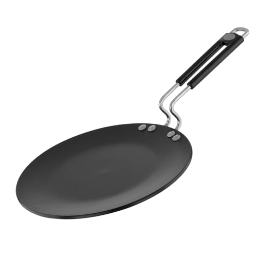 Prestige Hard Anodised Chapati Tawa 24.5 cm | Extra Thick Base (4.88 mm) | Gas & Induction Compatible | Metal Spoon Friendly | Stay Cool Handle | Wide Base | 2Y Warranty | ISI