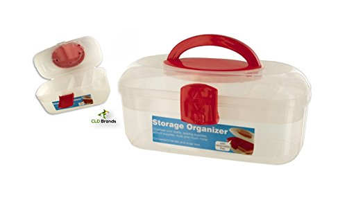 Artist Organizer Arts and Crafts Box - Removable Tray - Use to Store Your Paint Brushes Sponges - Serves as Craft Container - Store Your Scrapbooking Supplies - Great Gift for Children