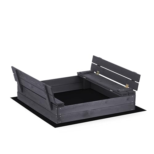 Sandkasten Imprägniert aus Holz Sandbox mit Abdeckung Sitzbänken Deckel...