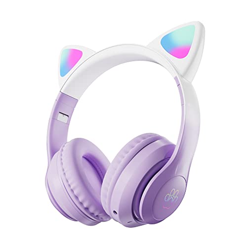 Auriculares con orejas de gato morados, el regalo ideal de cumpleaños para niñas y jóvenes
