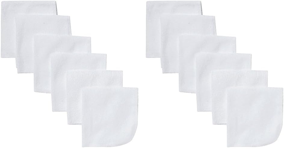 Image of Gerber Washcloth, White, 6-Count (Pack of 2)