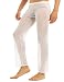 iEFiEL Mens Mesh See Through Home Lounge Pants Nightwear (XL, White)