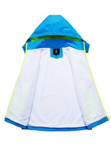 Image of SaphiRose Kids Waterproof Rain Jacket Mesh Lined with Removable Hood | Lightweight rain coat, windproof, breathable, school, camping, travel, outdoor play, boys and girls